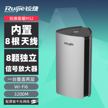 锐捷（Ruijie）无线路由器千兆全屋WIFI6Mesh路由